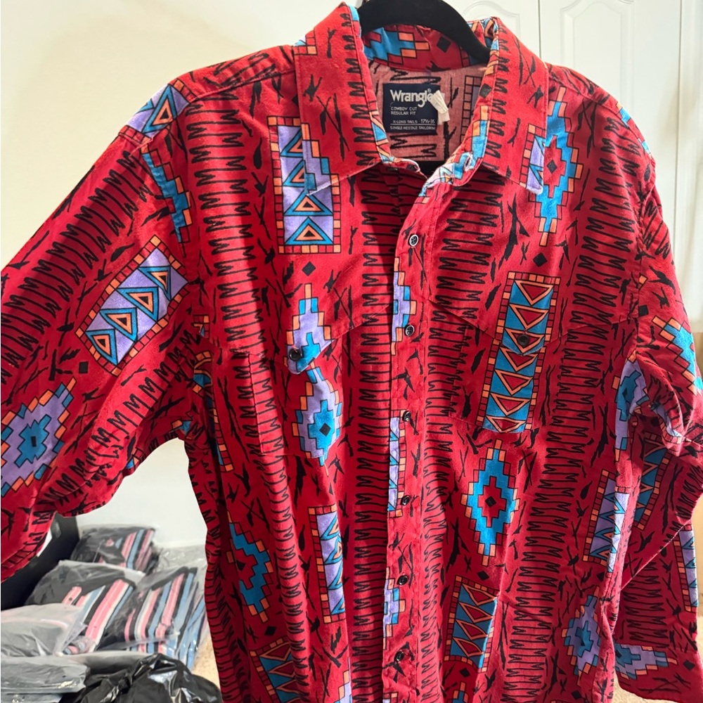 Wrangler Red and Blue Patterned Shirt